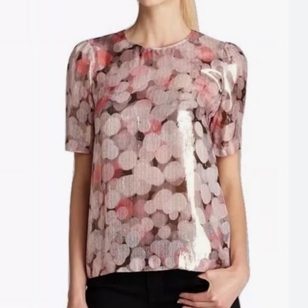 Kate Spade Silk Haley Top All That Glitters Size 2 Pink